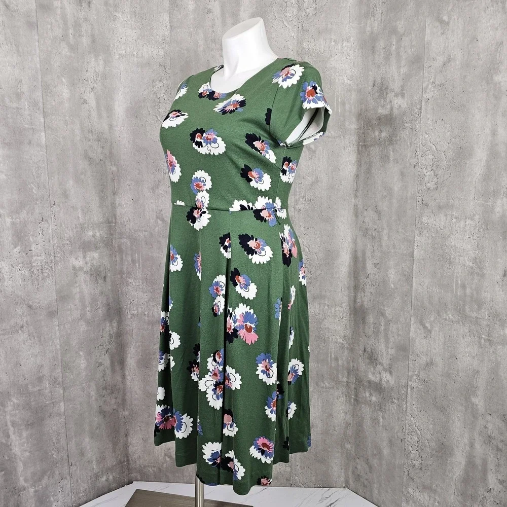 Boden Womens US10R Aide Ponte Knit Green Floral Casual Day Work Dress - Picture 4 of 9